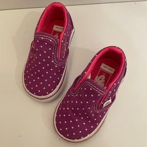 Vans Purple Polka Dot Slip on Toddler size 4 Sneakers